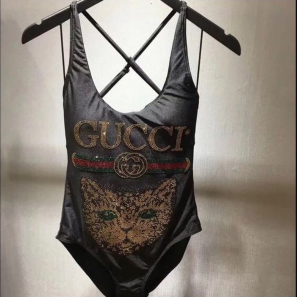 Gucci embellished cat swim suit -Size small